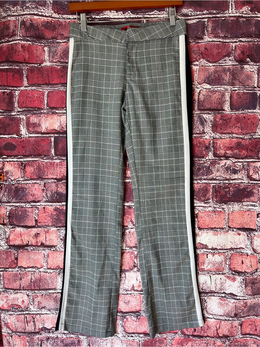 Hot Kiss Plaid Glen Check Side Stripe Trouser Pants Size 0
